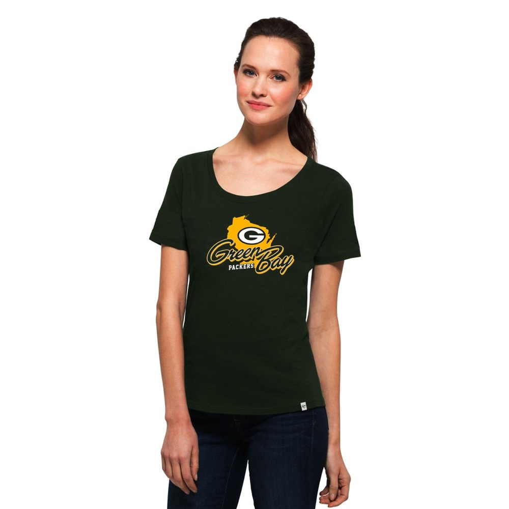 Large 47 Green Bay Packers State of Wisconsin Women's Short Sleeve Tee